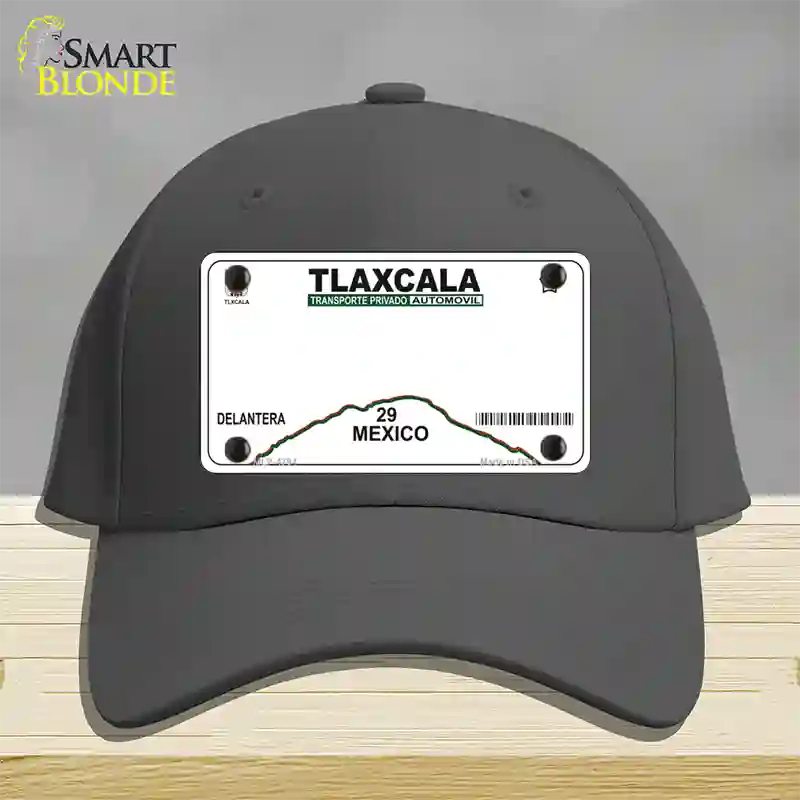 Tlaxcala Mexico Novelty License Plate Hat Cotton / Charcoal