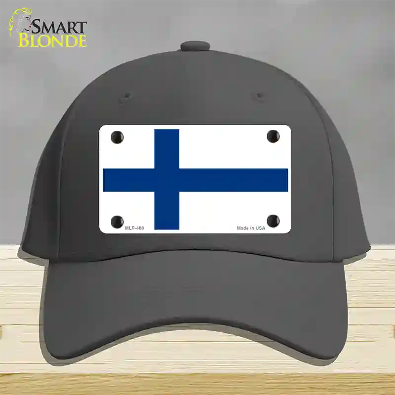 Finland Flag Novelty License Plate Hat Cotton / Charcoal