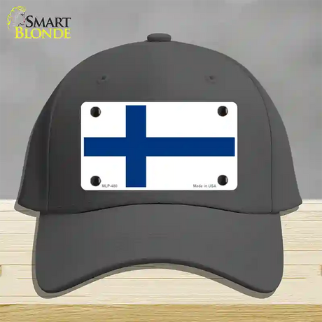 Finland Flag Novelty License Plate Hat Cotton / Charcoal