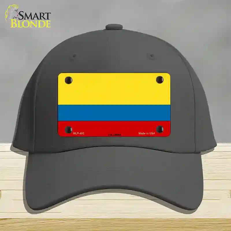 Colombia Flag Novelty License Plate Hat Cotton / Charcoal