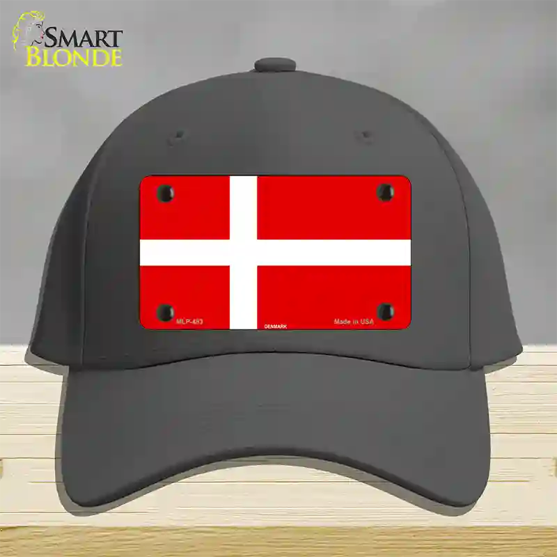 Denmark Flag Novelty License Plate Hat Cotton / Charcoal