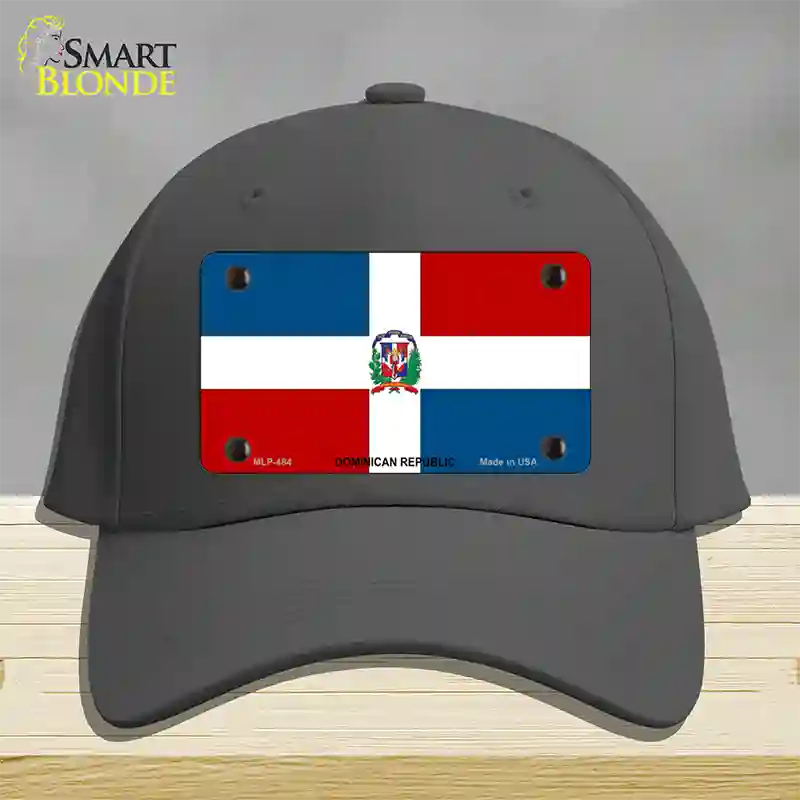 Dominican Republic Flag Novelty License Plate Hat Cotton / Charcoal