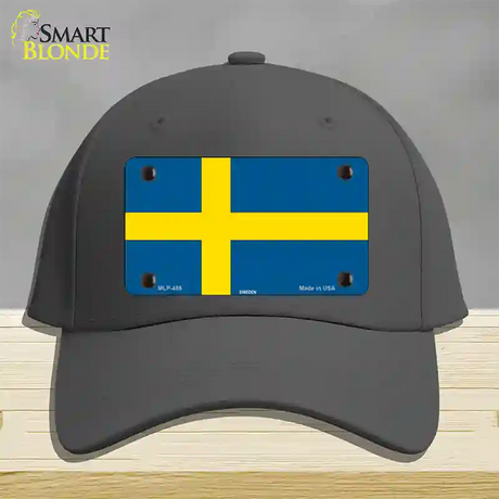 Sweden Flag Novelty License Plate Hat Cotton / Charcoal