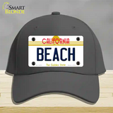 Beach California Novelty License Plate Hat Cotton / Charcoal