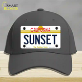 Sunset California Novelty License Plate Hat Cotton / Charcoal