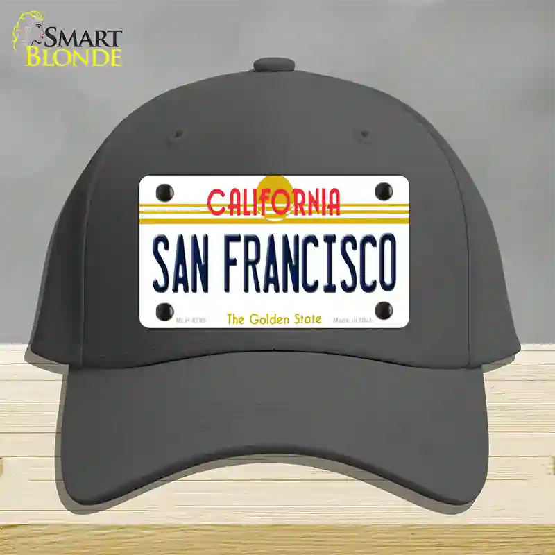 San Francisco California Novelty License Plate Hat Cotton / Charcoal