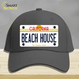 Beach House California Novelty License Plate Hat Cotton / Charcoal