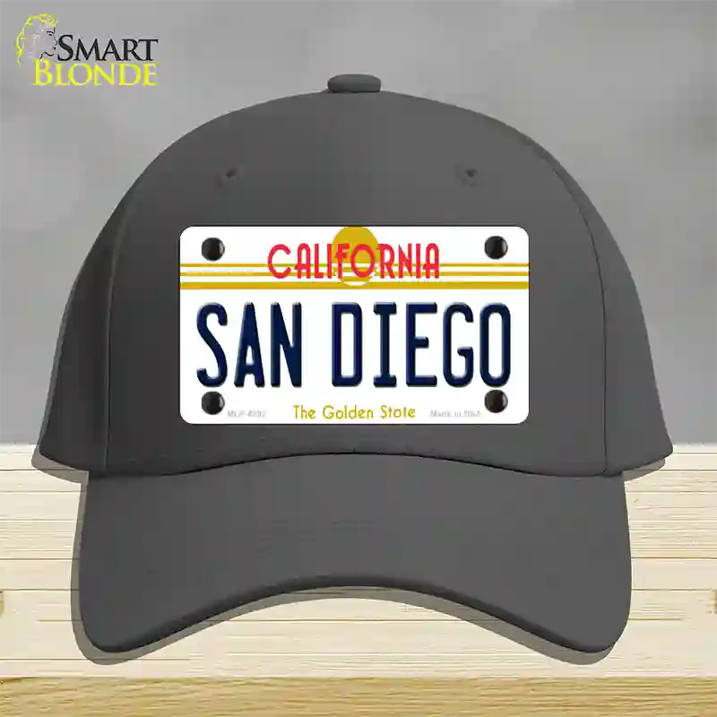 San Diego California Novelty License Plate Hat Cotton / Charcoal