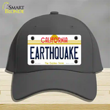 Earthquake California Novelty License Plate Hat Cotton / Charcoal