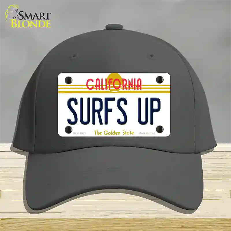 Surfs Up California Novelty License Plate Hat Cotton / Charcoal