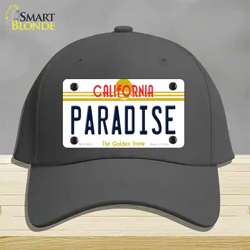 Paradise California Novelty License Plate Hat Cotton / Charcoal