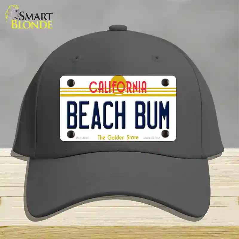 Beach Bum California Novelty License Plate Hat Cotton / Charcoal