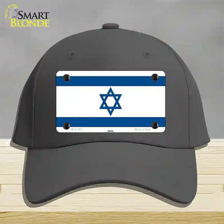 Israel Flag Novelty License Plate Hat Cotton / Charcoal