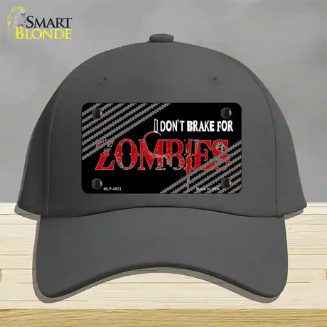 Dont Brake For Zombies Novelty License Plate Hat Cotton / Charcoal