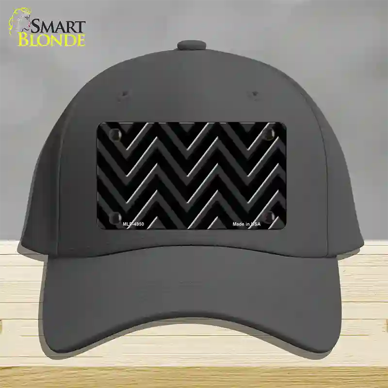 Black Light Black Large Chevron Novelty License Plate Hat Cotton / Charcoal