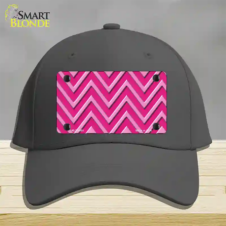 Pink Light Pink Large Chevron Novelty License Plate Hat Cotton / Charcoal