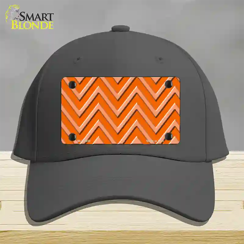 Orange Light Orange Large Chevron Novelty License Plate Hat Cotton / Charcoal