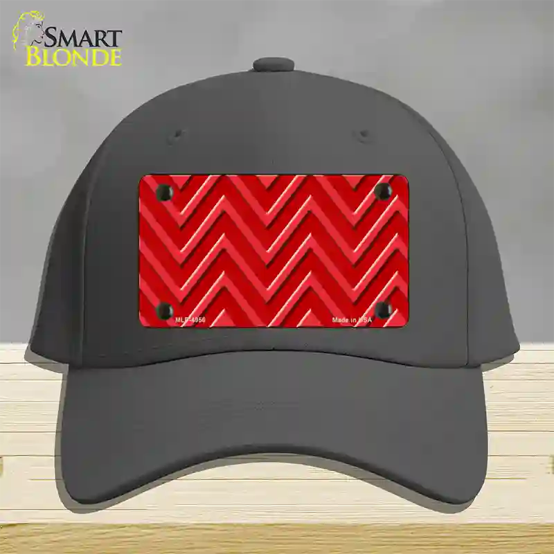 Red Light Red Large Chevron Novelty License Plate Hat Cotton / Charcoal