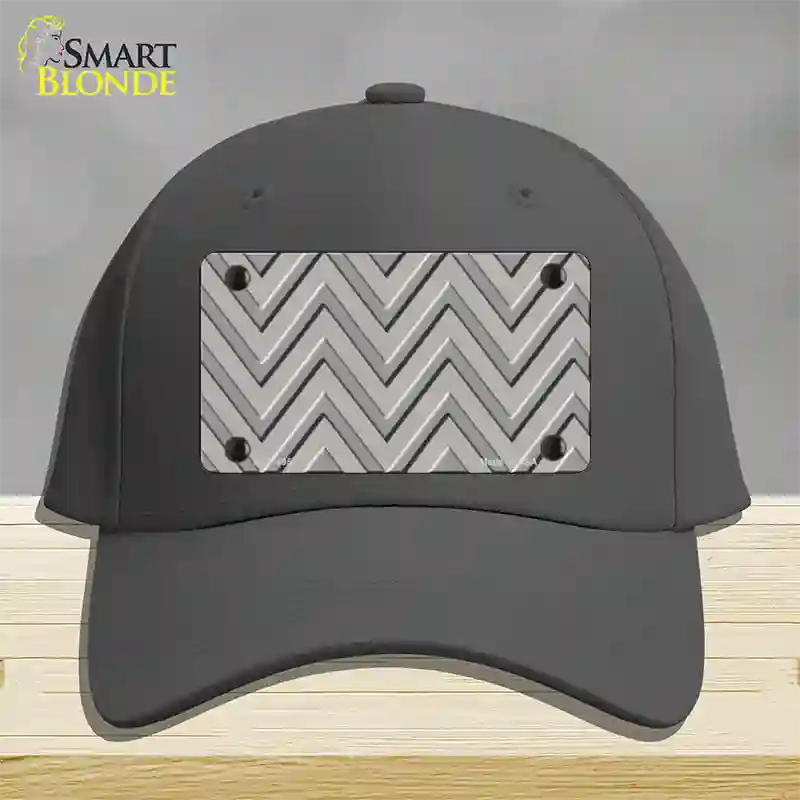 Grey Light Grey Large Chevron Novelty License Plate Hat Cotton / Charcoal