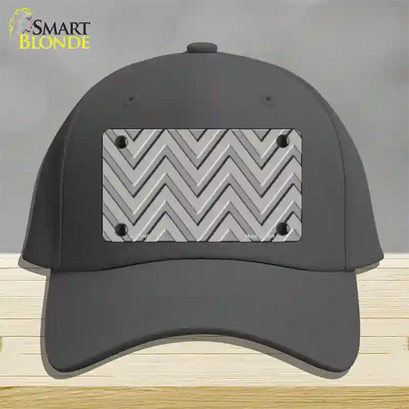 Grey Light Grey Large Chevron Novelty License Plate Hat Cotton / Charcoal