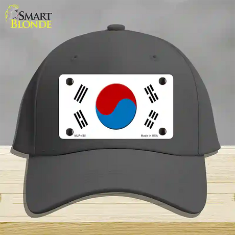 South Korea Flag Novelty License Plate Hat Cotton / Charcoal