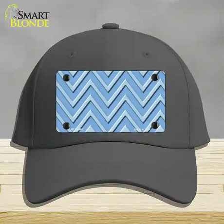 Light Blue Lighter Blue Large Chevron Novelty License Plate Hat Cotton / Charcoal