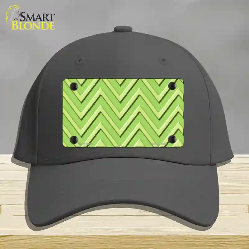 Lime Green Lighter Lime Green Large Chevron Novelty License Plate Hat Cotton / Charcoal