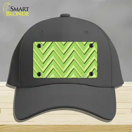 Lime Green Lighter Lime Green Large Chevron Novelty License Plate Hat Cotton / Charcoal