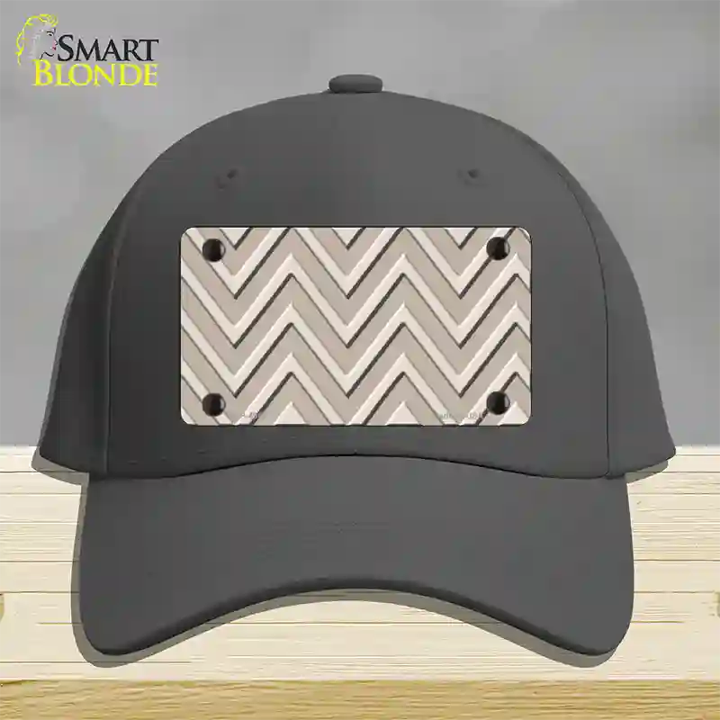 Tan Light Tan Large Chevron Novelty License Plate Hat Cotton / Charcoal