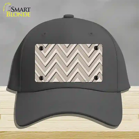 Tan Light Tan Large Chevron Novelty License Plate Hat Cotton / Charcoal