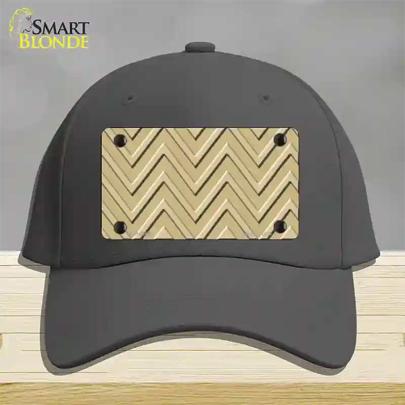 Gold Light Gold Large Chevron Novelty License Plate Hat Cotton / Charcoal