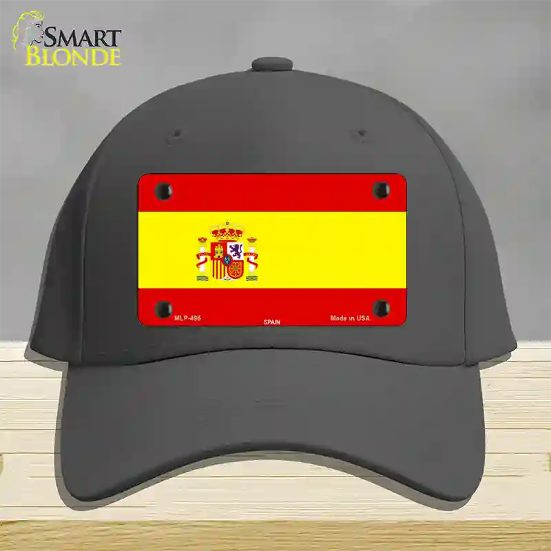 Spain Flag Novelty License Plate Hat Cotton / Charcoal