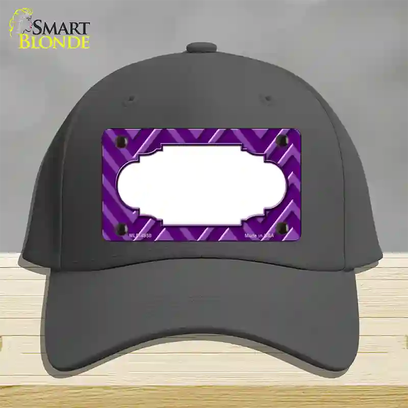 Purple Light Purple Scallop Large Chevron Novelty License Plate Hat Cotton / Charcoal