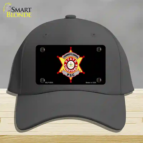 PA Constable Star Novelty License Plate Hat Cotton / Charcoal