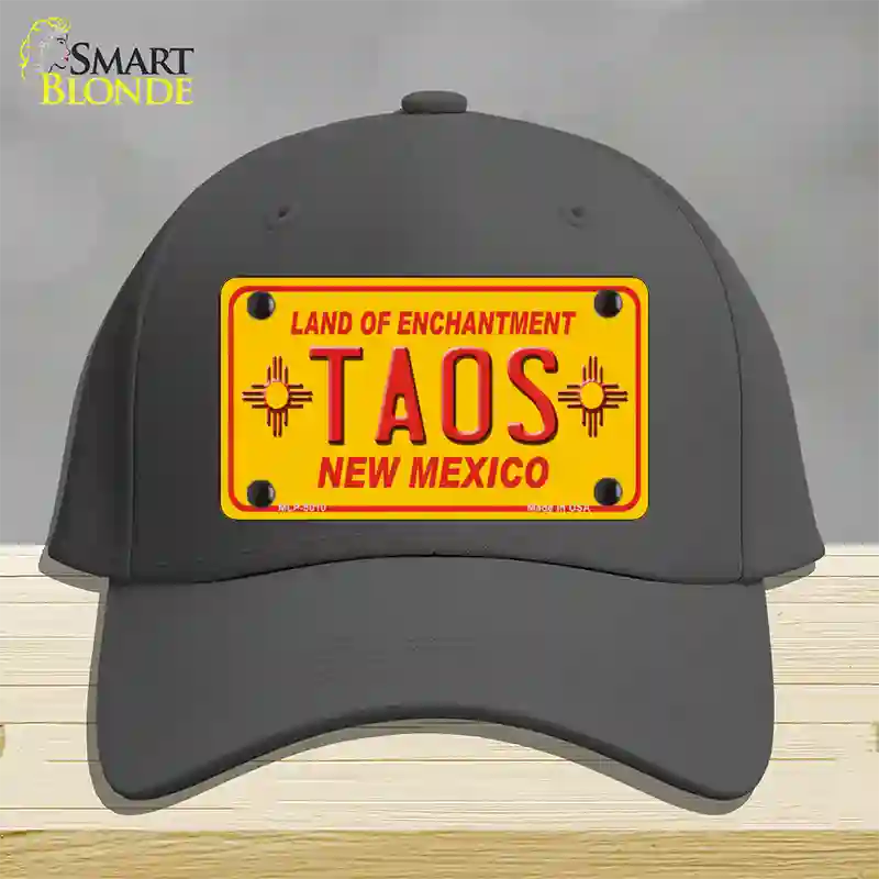 Taos Yellow New Mexico Novelty License Plate Hat Cotton / Charcoal