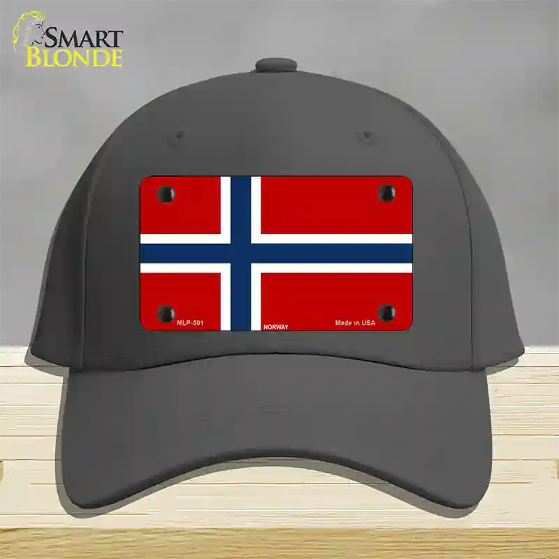 Norway Flag Novelty License Plate Hat Cotton / Charcoal