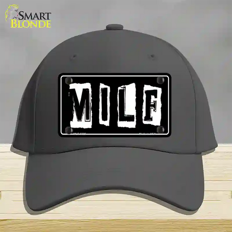 M.I.L.F Black Novelty License Plate Hat Cotton / Charcoal