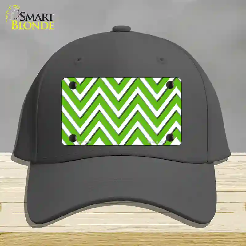 Kelly Green White Chevron Novelty License Plate Hat Cotton / Charcoal