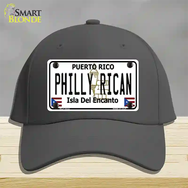 Philly Rican Puerto Rico Novelty License Plate Hat Cotton / Charcoal