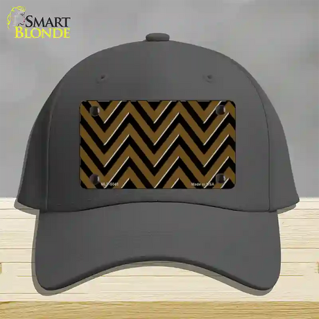 Brown Black Chevron Novelty License Plate Hat Cotton / Charcoal