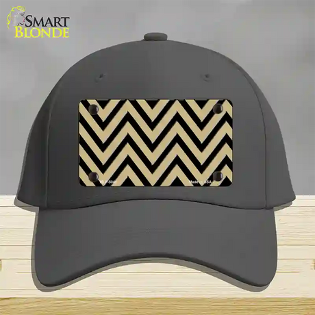 Gold Black Chevron Novelty License Plate Hat Cotton / Charcoal