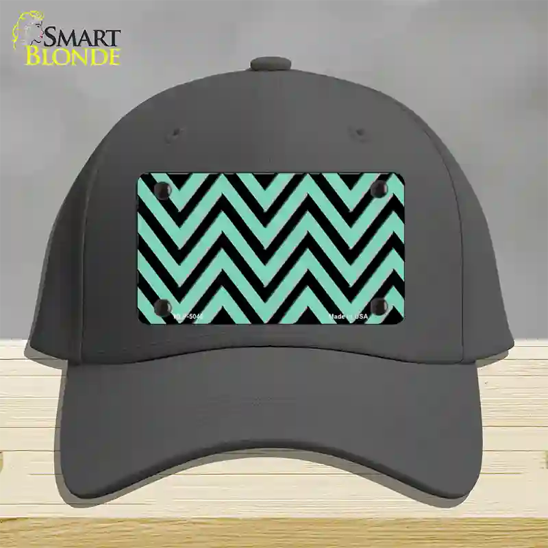 Mint Black Chevron Novelty License Plate Hat Cotton / Charcoal