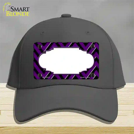 Purple Black Chevron Scallop Novelty License Plate Hat Cotton / Charcoal