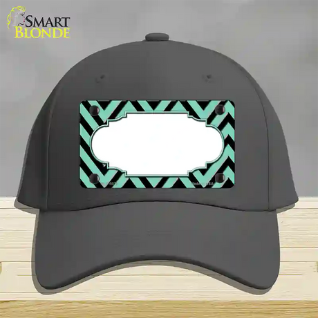 Mint Black Chevron Scallop Novelty License Plate Hat Cotton / Charcoal