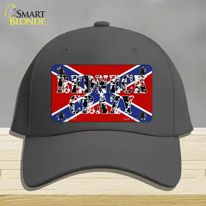 Redneck Crazy Novelty License Plate Hat Cotton / Charcoal