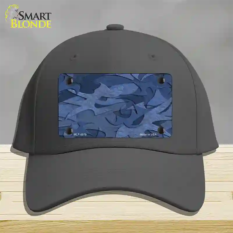 Camouflage Solid Blue Novelty License Plate Hat Cotton / Charcoal