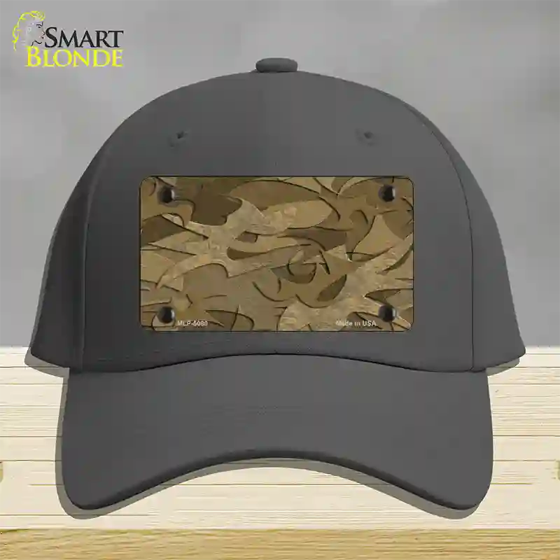 Brown Camouflage Novelty License Plate Hat Cotton / Charcoal