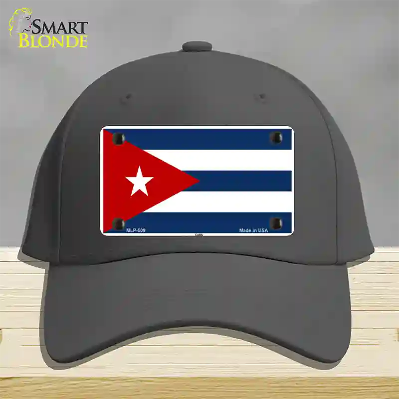 Cuba Flag Novelty License Plate Hat Cotton / Charcoal