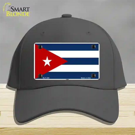 Cuba Flag Novelty License Plate Hat Cotton / Charcoal