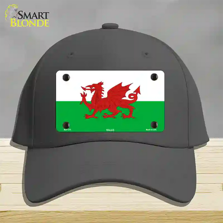 Wales Flag Novelty License Plate Hat Cotton / Charcoal